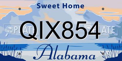 QIX854 Alabama License Plate