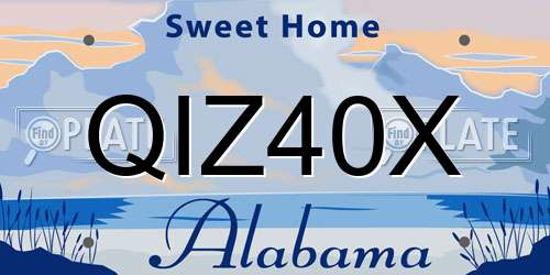 QIZ40X Alabama License Plate