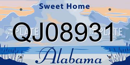 QJ08931 Alabama License Plate