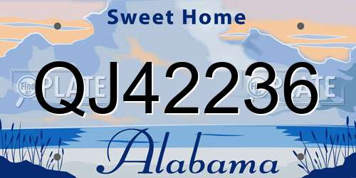 QJ42236 Alabama License Plate