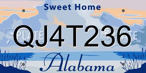 QJ4T236 Alabama License Plate
