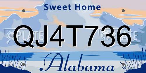 QJ4T736 Alabama License Plate