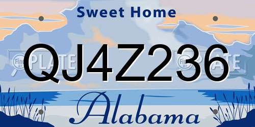 QJ4Z236 Alabama License Plate
