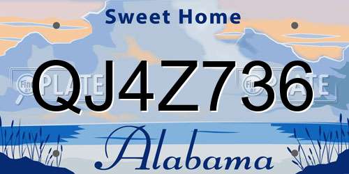 QJ4Z736 Alabama License Plate