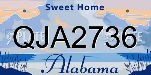 QJA2736 Alabama License Plate