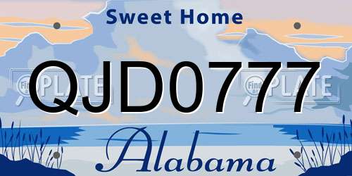 QJD0777 Alabama License Plate