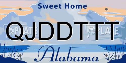 QJDDTTT Alabama License Plate