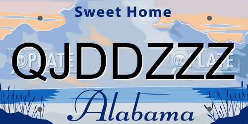 QJDDZZZ Alabama License Plate