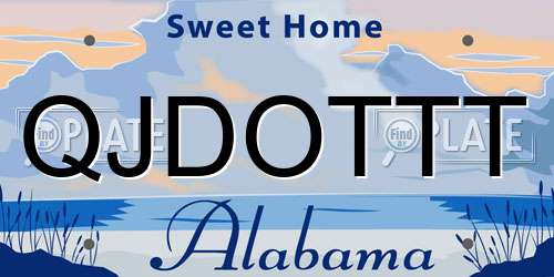 QJDOTTT Alabama License Plate