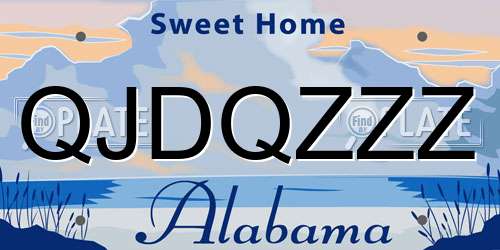 QJDQZZZ Alabama License Plate