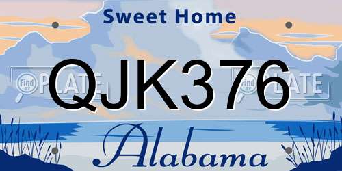 QJK376 Alabama License Plate