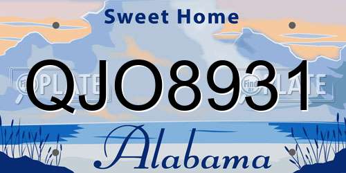QJO8931 Alabama License Plate