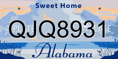 QJQ8931 Alabama License Plate