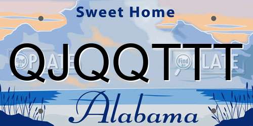 QJQQTTT Alabama License Plate