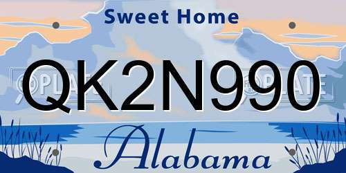 QK2N990 Alabama License Plate