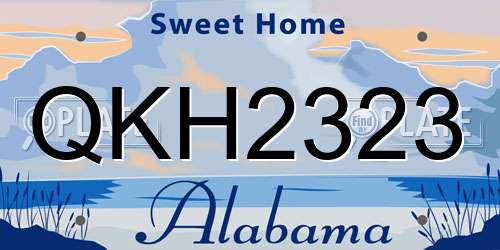 QKH2323 Alabama License Plate