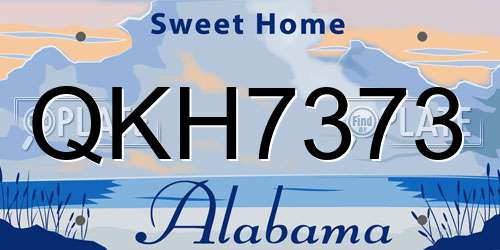 QKH7373 Alabama License Plate