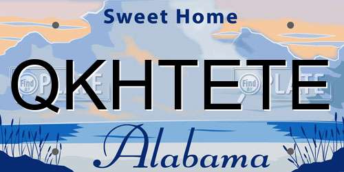 QKHTETE Alabama License Plate
