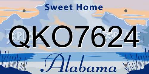 QKO7624 Alabama License Plate