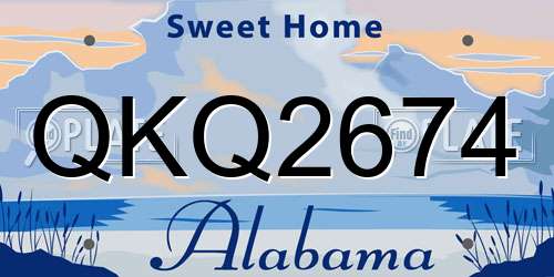QKQ2674 Alabama License Plate