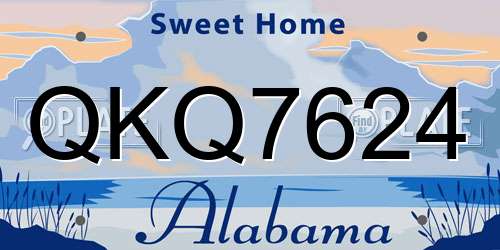 QKQ7624 Alabama License Plate