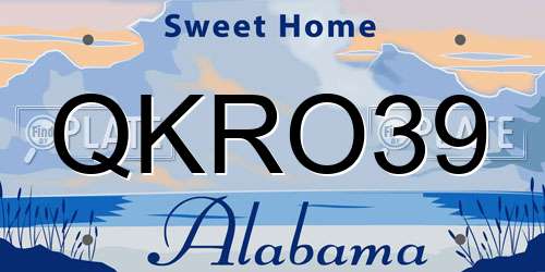 QKRO39 Alabama License Plate