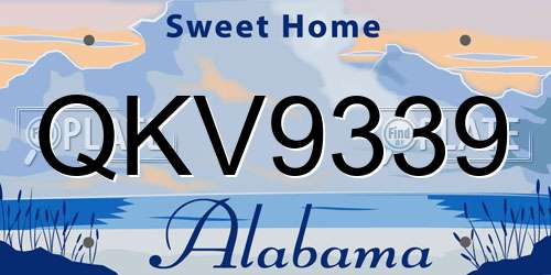 QKV9339 Alabama License Plate