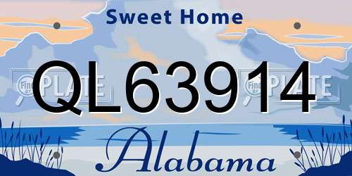 QL63914 Alabama License Plate