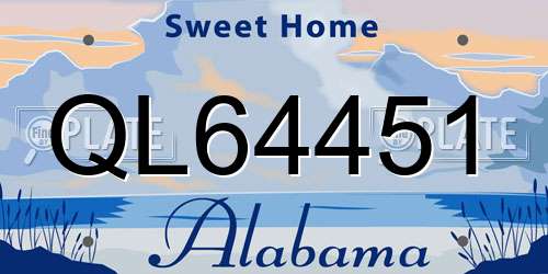 QL64451 Alabama License Plate