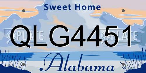 QLG4451 Alabama License Plate