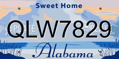 QLW7829 Alabama License Plate