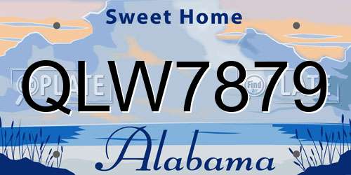 QLW7879 Alabama License Plate