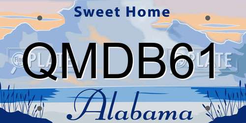 QMDB61 Alabama License Plate