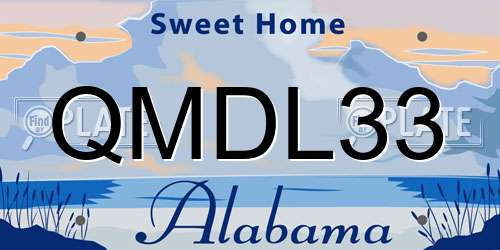 QMDL33 Alabama License Plate