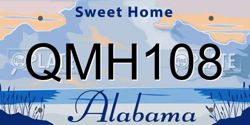 QMH108 Alabama License Plate