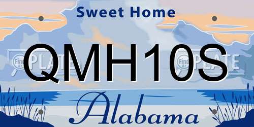 QMH10S Alabama License Plate