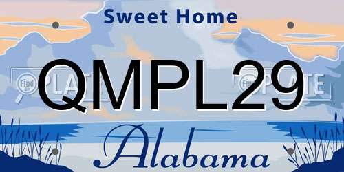 QMPL29 Alabama License Plate
