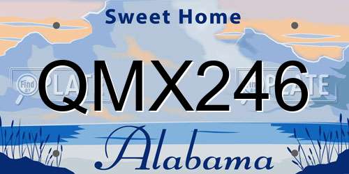 QMX246 Alabama License Plate