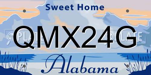 QMX24G Alabama License Plate