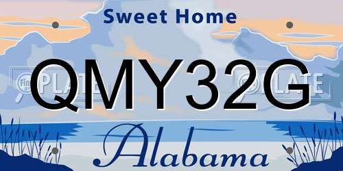 QMY32G Alabama License Plate