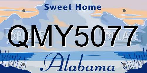 QMY5077 Alabama License Plate
