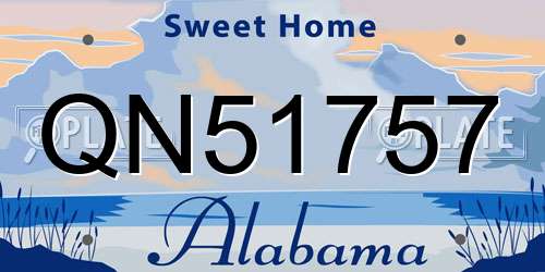 QN51757 Alabama License Plate