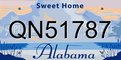 QN51787 Alabama License Plate