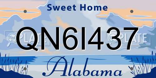 QN6I437 Alabama License Plate