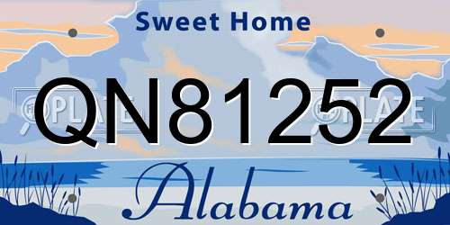 QN81252 Alabama License Plate