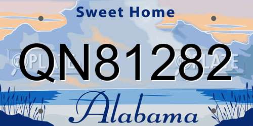 QN81282 Alabama License Plate