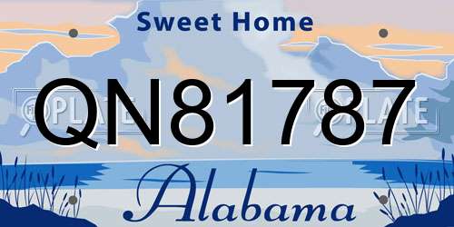 QN81787 Alabama License Plate