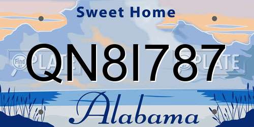 QN8I787 Alabama License Plate
