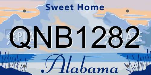 QNB1282 Alabama License Plate