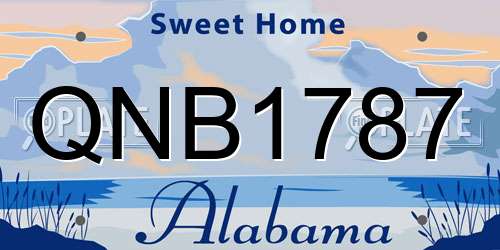 QNB1787 Alabama License Plate